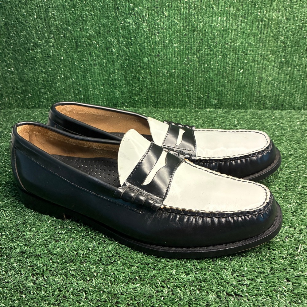 G.H. Bass Weejuns Larson Colorblock Leather Preppy Penny Loafers Black Mens 11 D